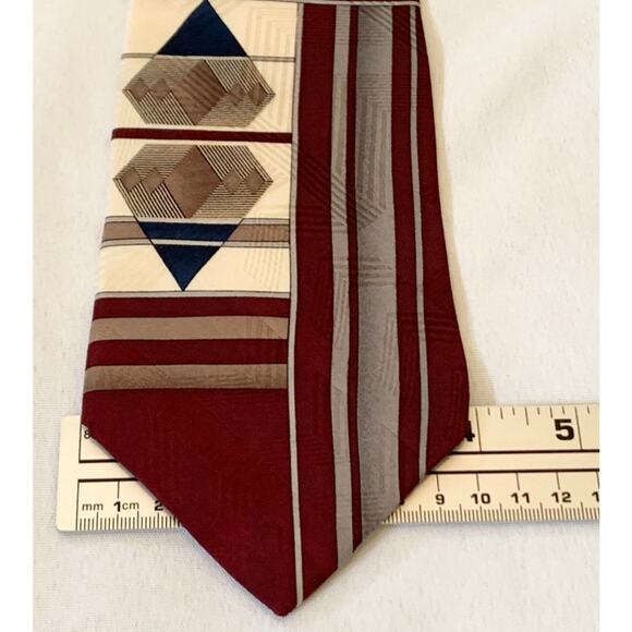 CONTE di MILANO and DAMON 2 Piece Men’s Neck Ties 100% Silk Geometric & Paisley - Picture 6 of 8